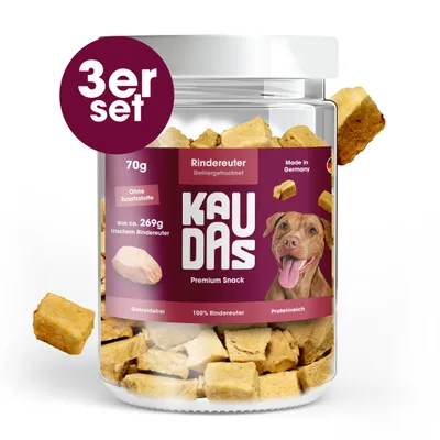 KAUDAS Hundesnack RindereuterPur - gefriergetrocknetes Rind KAUDAS Hundesnack RindereuterPur - gefriergetrocknetes Rind