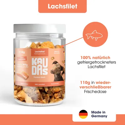 KAUDAS Hundesnack LachsPur - gefriergetrockneter Lachs
