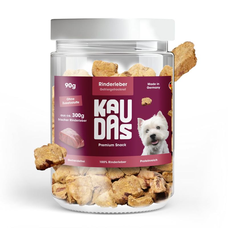 KAUDAS Hundesnack RinderleberPur - gefriergetrocknete Rinderleber