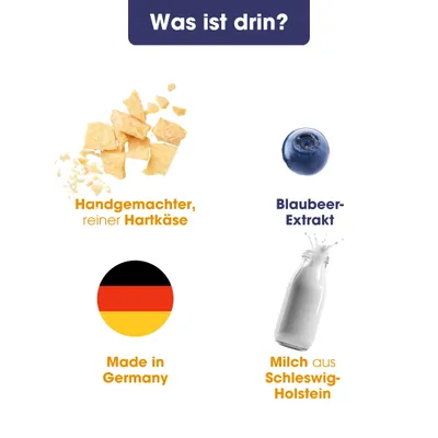 KAUDAS Käse-Kaustange Blaubeere – natürlich & zahnreinigend KAUDAS Käse-Kaustange Blaubeere – natürlich & zahnreinigend