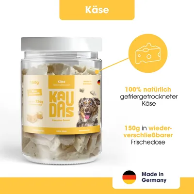 KAUDAS Hundesnack KäsePur Hundesnack - gefriergetrockneter Käse KAUDAS Hundesnack KäsePur Hundesnack - gefriergetrockneter Käse