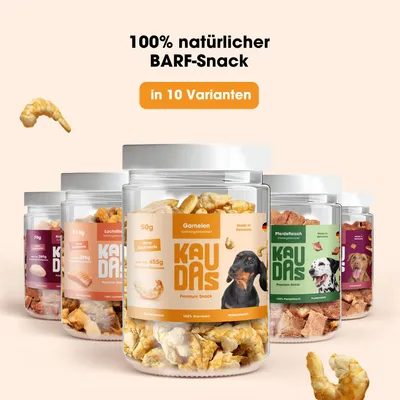 KAUDAS Hundesnack GarnelePur - gefriergetrocknete Garnele KAUDAS Hundesnack GarnelePur - gefriergetrocknete Garnele