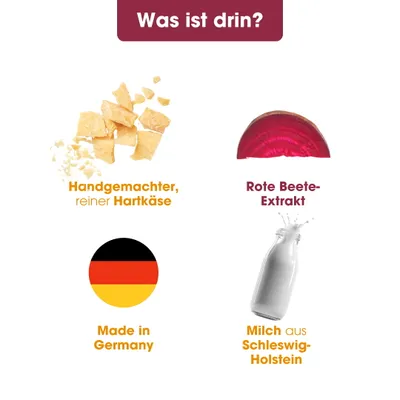KAUDAS Käse-Kaustange Rote Beete – natürlich & zahnreinigend KAUDAS Käse-Kaustange Rote Beete – natürlich & zahnreinigend