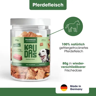 KAUDAS Hundesnack PferdPur - gefriergetrocknetes Pferd KAUDAS Hundesnack PferdPur - gefriergetrocknetes Pferd