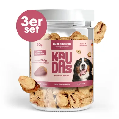 KAUDAS Hundesnack HühnerherzenPur - gefriergetrocknetes Huhn KAUDAS Hundesnack HühnerherzenPur - gefriergetrocknetes Huhn