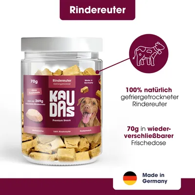 KAUDAS Hundesnack RindereuterPur - gefriergetrocknetes Rind KAUDAS Hundesnack RindereuterPur - gefriergetrocknetes Rind