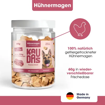 KAUDAS Hundesnack HühnermagenPur - gefriergetrocknetes Huhn KAUDAS Hundesnack HühnermagenPur - gefriergetrocknetes Huhn