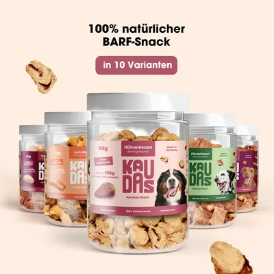 KAUDAS Hundesnack HühnerherzenPur - gefriergetrocknetes Huhn KAUDAS Hundesnack HühnerherzenPur - gefriergetrocknetes Huhn