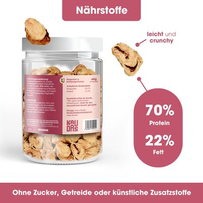 KAUDAS Hundesnack HühnerherzenPur - gefriergetrocknetes Huhn