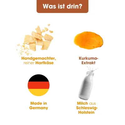 KAUDAS Käse-Kaustange Kurkuma – natürlich & zahnreinigend