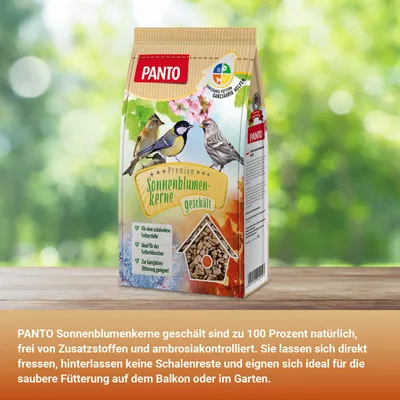 PANTO Sonnenblumenkerne geschält - Wildvogelfutter für Meisen, Finken