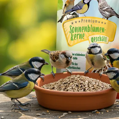 PANTO Sonnenblumenkerne geschält - Wildvogelfutter für Meisen, Finken