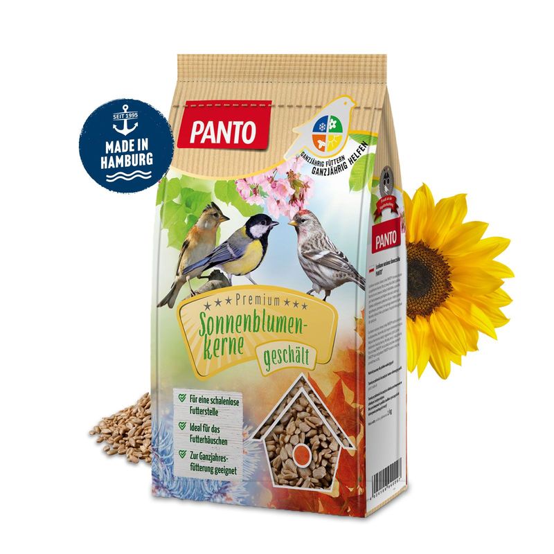 PANTO Sonnenblumenkerne geschält - Wildvogelfutter für Meisen, Finken