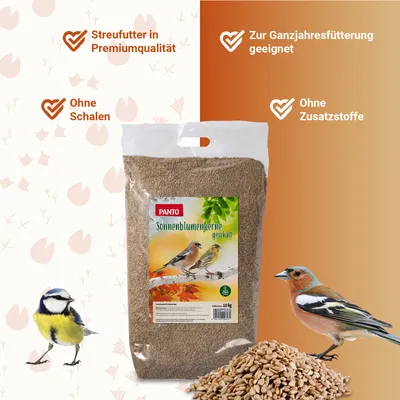 PANTO Sonnenblumenkerne geschält - Wildvogelfutter für Meisen, Finken PANTO Sonnenblumenkerne geschält - Wildvogelfutter für Meisen, Finken