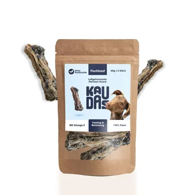 KAUDAS Hundekausnack Fischhaut Knochen - Zahnpflege, Kabeljauhaut & Omega-4 KAUDAS Hundekausnack Fischhaut Knochen - Zahnpflege, Kabeljauhaut & Omega-4