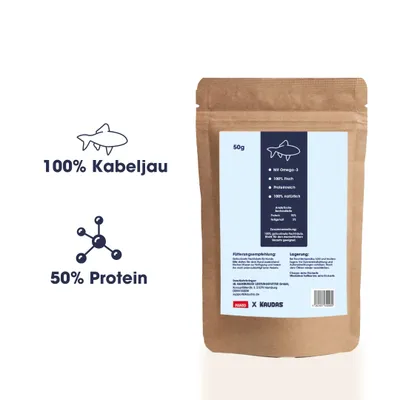 KAUDAS Hundekausnack Fischhaut Riegel - Zahnpflege, Kabeljauhaut & Omega-5