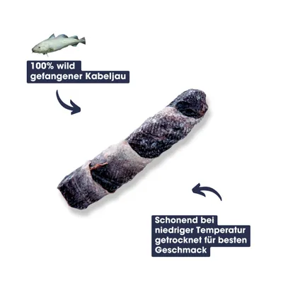 KAUDAS Hundekausnack Fischhaut Riegel - Zahnpflege, Kabeljauhaut & Omega-5
