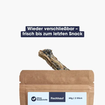 KAUDAS Hundekausnack Fischhaut Knochen - Zahnpflege, Kabeljauhaut & Omega-6