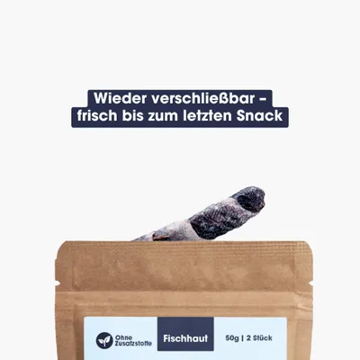 KAUDAS Hundekausnack Fischhaut Riegel - Zahnpflege, Kabeljauhaut & Omega-4