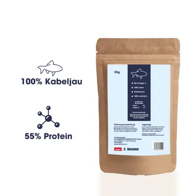 KAUDAS Hundekausnack Fischhaut Knoten - Zahnpflege, Kabeljauhaut & Omega-5
