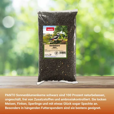 PANTO Sonnenblumenkerne schwarz - Wildvogelfutter für Gartenvögel PANTO Sonnenblumenkerne schwarz - Wildvogelfutter für Gartenvögel