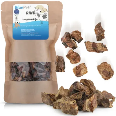 Rinderlunge 200g, Lunge Rind, Getrocknete Rinderlungenwürfel für Hunde Rinderlunge 200g, Lunge Rind, Getrocknete Rinderlungenwürfel für Hunde