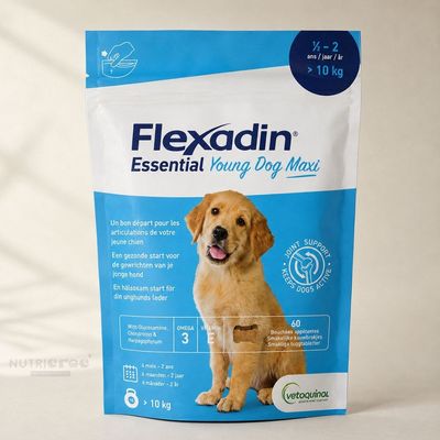 VETOQUINOL - Flexadin Young Dog Maxi 60 Bouchées à Mâcher   Chiot +10Kg