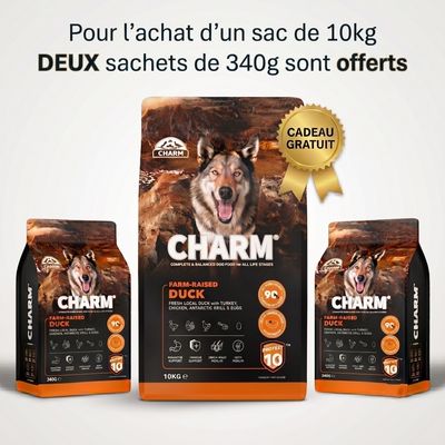 CHARM Canard Fermier Adulte pour chien 10kg - Sans Céréales