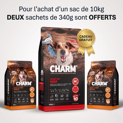 CHARM Bœuf Nourri à l'Herbe Adulte pour chien 10kg - Sans Céréales