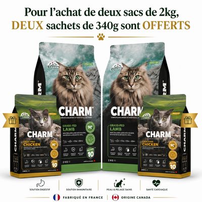 CHARM Croquettes Sans Céréales pour Chat Agneau Nouvelle-Zélande