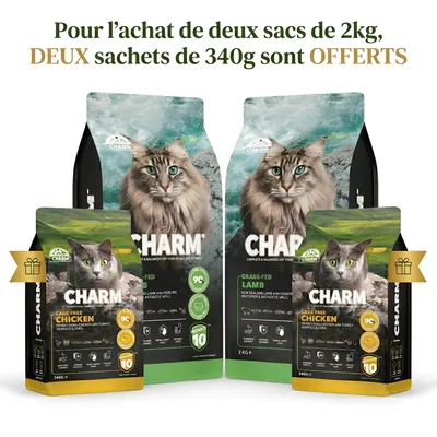 CHARM Agneau de Nouvelle-Zélande Adulte pour chat 2kg - Sans Céréales CHARM Agneau de Nouvelle-Zélande Adulte pour chat 2kg - Sans Céréales