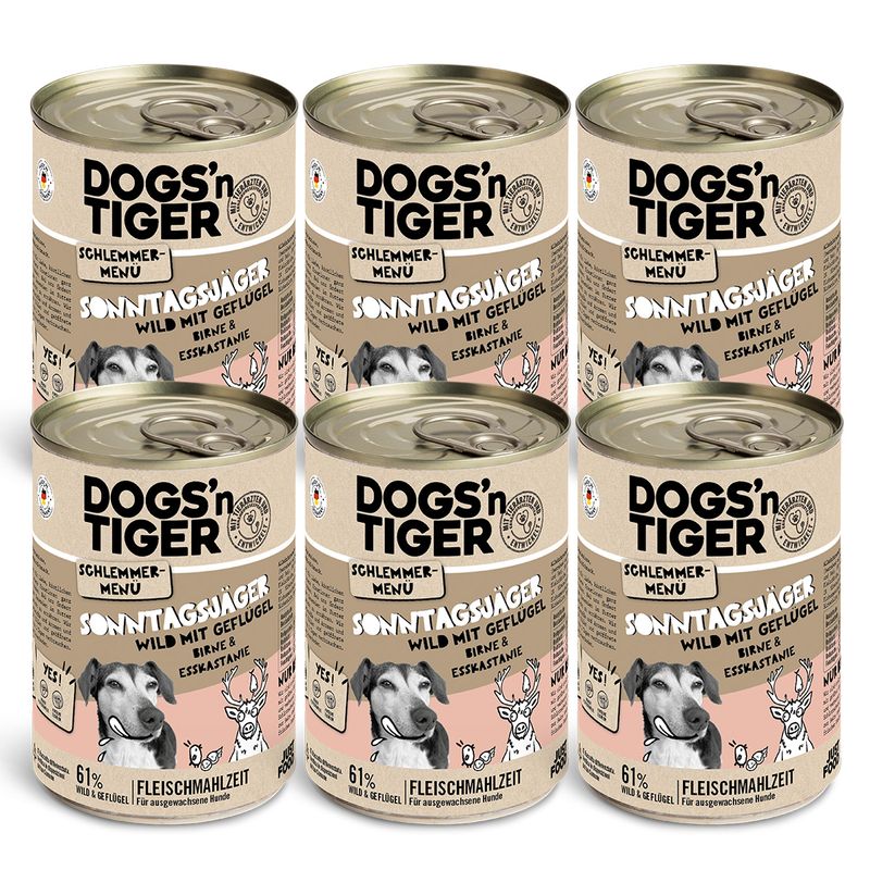 Dogs’n Tiger Sonntagsjäger, Hundefutter, Wild, Geflügel & Birne