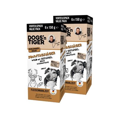 Dogs’n Tiger Sonntagsjäger Multibox – Pâtée chiens gibier, volaille & poire