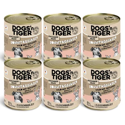 Dogs’n Tiger Sonntagsjäger – Pâtée chiens gibier, volaille & poire Dogs’n Tiger Sonntagsjäger – Pâtée chiens gibier, volaille & poire