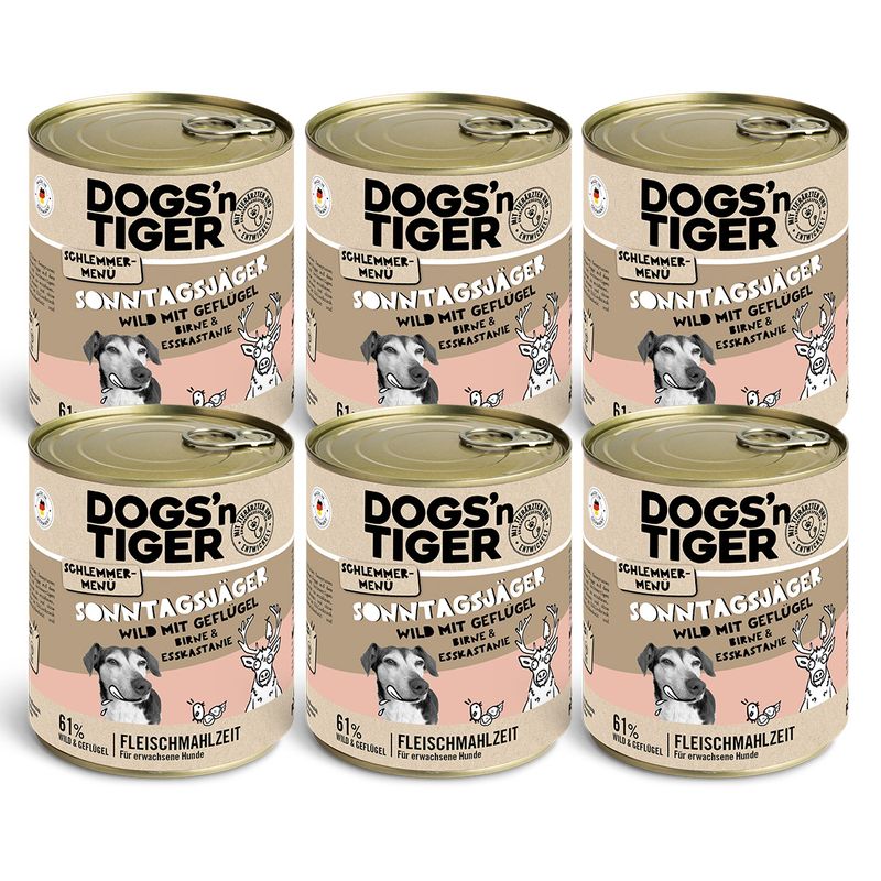Dogs’n Tiger Sonntagsjäger, Hundefutter, Wild, Geflügel & Birne