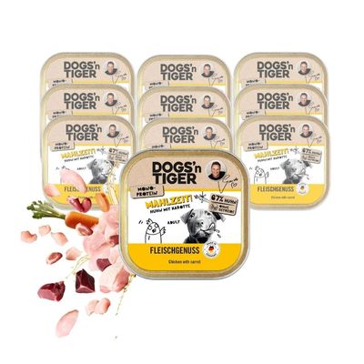 Dogs'n Tiger Mahlzeit Barquette, nourriture pour chiens, poulet aux carotte