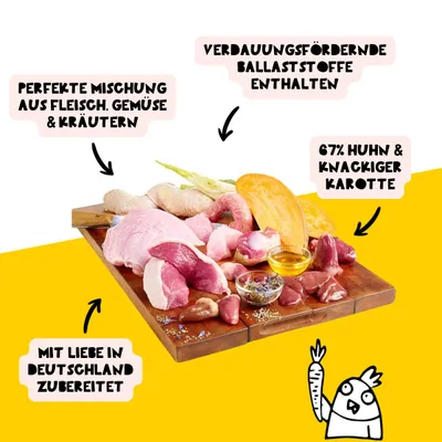 Dogs'n Tiger Mahlzeit, nourriture pour chiens, poulet aux carottes Dogs'n Tiger Mahlzeit, nourriture pour chiens, poulet aux carottes