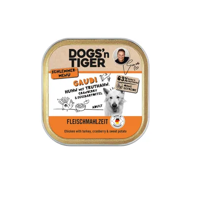 Dogs’n Tiger Gaudi Schale, Hundefutter, Huhn & Truthahn Dogs’n Tiger Gaudi Schale, Hundefutter, Huhn & Truthahn