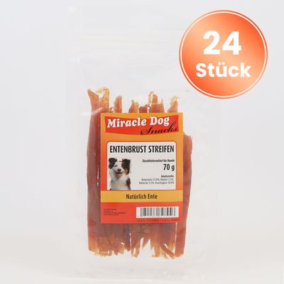 Miracle Dog Entenbrust Streifen 24 x 70g