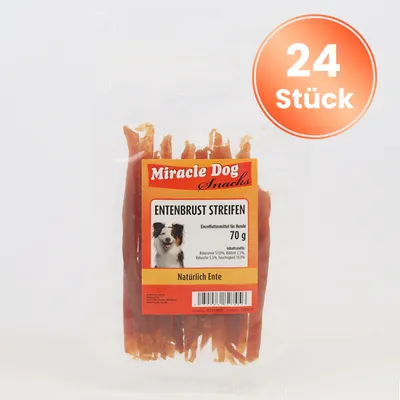 Miracle Dog Entenbrust Streifen 24 x 70g Miracle Dog Entenbrust Streifen 24 x 70g