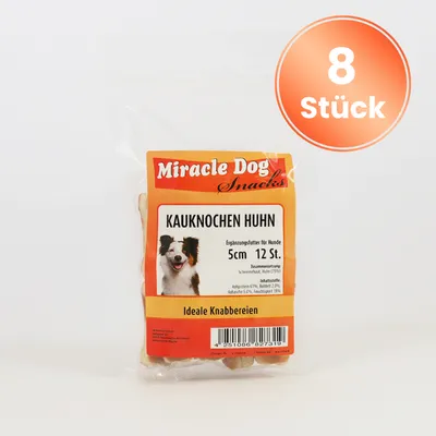 Miracle Dog Kauknochen Huhn 8 x 5cm 12St Miracle Dog Kauknochen Huhn 8 x 5cm 12St