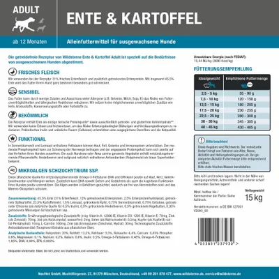 Wildsterne Classic Adult Ente & Kartoffel Wildsterne Classic Adult Ente & Kartoffel