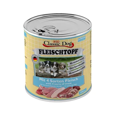 Classic Dog Dose Fleischtopf Junior Mit 4 Sorten Fleisch 6x800g Classic Dog Dose Fleischtopf Junior Mit 4 Sorten Fleisch 6x800g
