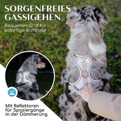 Hundegeschirr atmungsaktiv gepolstert, Anti-Zug-Geschirr