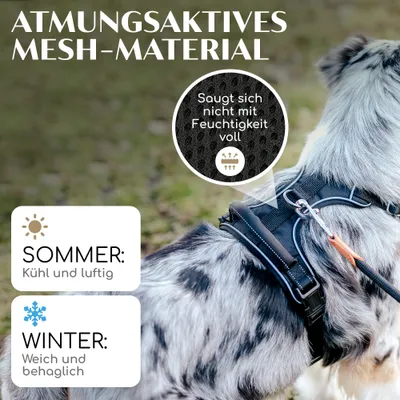 Hundegeschirr atmungsaktiv gepolstert - Anti-Zug-Geschirr - Chocolate