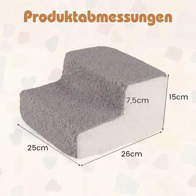 GIANTEX 2-Stufen Hundetreppe 15 cm, Schaum, Bezug Abnehmbar, Rutschfest GIANTEX 2-Stufen Hundetreppe 15 cm, Schaum, Bezug Abnehmbar, Rutschfest