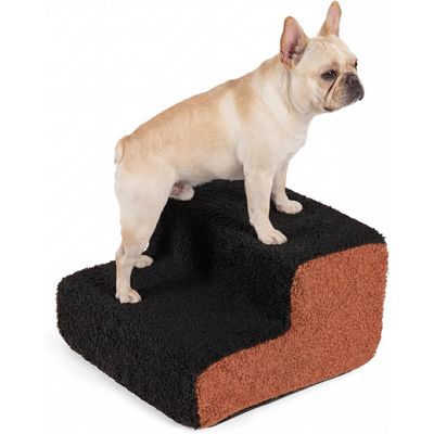 GIANTEX 2-Stufen Hundetreppe 15 cm, Schaum, Bezug Abnehmbar, Rutschfest