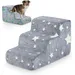GIANTEX Hundetreppe 3 Stufen, 40 cm, leuchtend, rutschfest, Bezug waschbar.