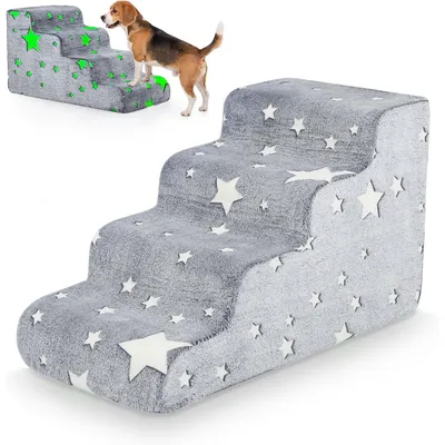 GIANTEX Hundetreppe 3 Stufen, 40 cm, leuchtend, rutschfest, Bezug waschbar. GIANTEX Hundetreppe 3 Stufen, 40 cm, leuchtend, rutschfest, Bezug waschbar.