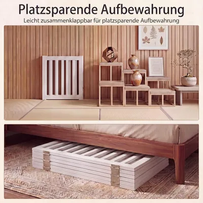 GIANTEX Absperrgitter Hund 61cm,Holz, 360°Scharniere,Dreibein,Freistehend.